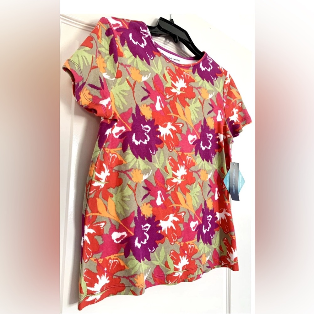 Westbound floral women’s 100% Cotton Top Petite Small PS colorful shirt - Picture 3 of 8